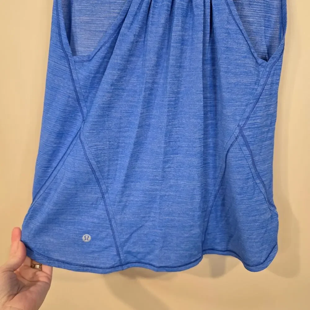 Women's Lululemon Blue Shimmer Sleeveless Athletic Workout Top | Size 4